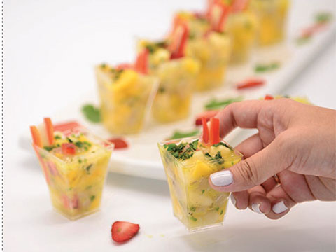 Ceviche en vasos